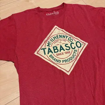 TABASCO 로고 프린트 티셔츠 M 레드 빨간색