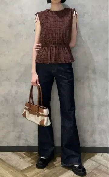 moussy FRILL CHIFFON 블라우스