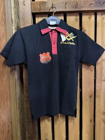 데드스탁 Cushman Sportswear 피케 셔츠 S 블랙/레드