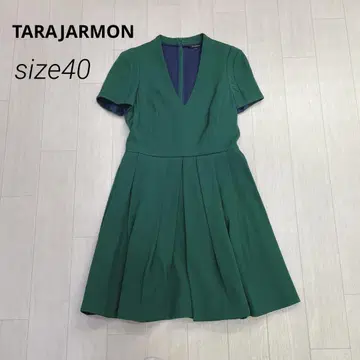 TARAJARMON V 넥 미디 길이 원피스 40 그린