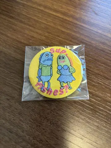 스펀지 밥 캔뱃지 플라자 자수 캔뱃지