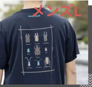 mont-bell 티셔츠 반팔 WIC.T 딱정벌레 남성용 L 블랙