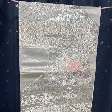 오비 실버 꽃무늬