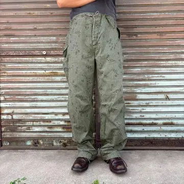 80s 미군 실물 U.S.ARMY 오버 팬츠 나이트 카모 그린