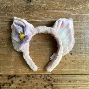 고양이 귀 머리띠 꽃 장식