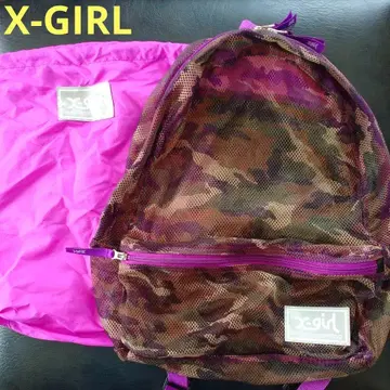 X-GIRL 카모 패턴 메쉬 백팩