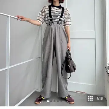 조정 가능한 색상 스티치 서스펜더 PT/회색