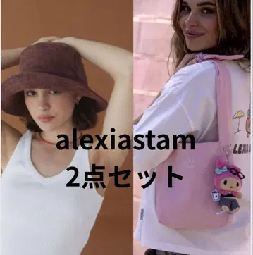 alexiastam 버킷 햇 & 산리오 콜라보 백 2개 세트