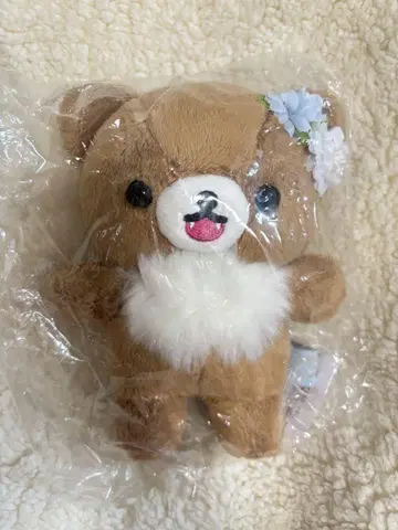 코리락쿠마가 차이로이코구마를 만나 포즈를 취한 봉제 인형