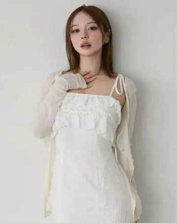 앤드메리 레이스 리본 카디건 아이보리