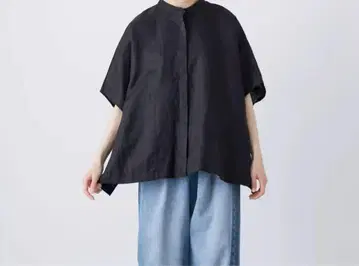 카구레 린넨 스퀘어 케이프 셔츠