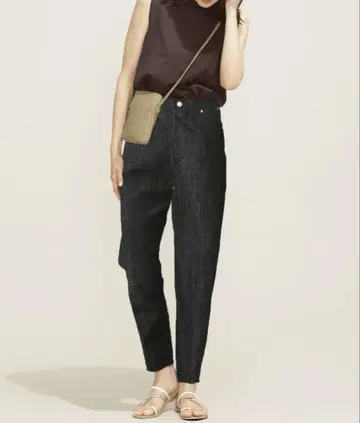 nano universe 다크 데님 스트레이트 팬츠