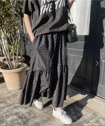 Spick & Span 스픽 & 스팬 도트 타프타 볼륨 스커트 38