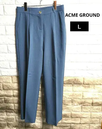 ACME GROUND 다크 블루 여성용 센터 프레스 팬츠 L