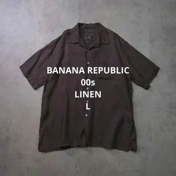 00s BANANA REPUBLIC 오픈 카라 셔츠 L LINEN