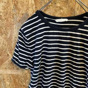 AE8476 H&M 반팔 티셔츠 네이비 보더 여성용 포스