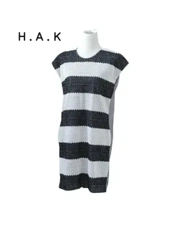 새상품 H.A.K. 하쿠 프렌치 슬리브 보더 도킹 원피스