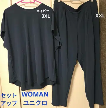 WOMAN 유니클로 셋업 네이비 3XL과 2XL