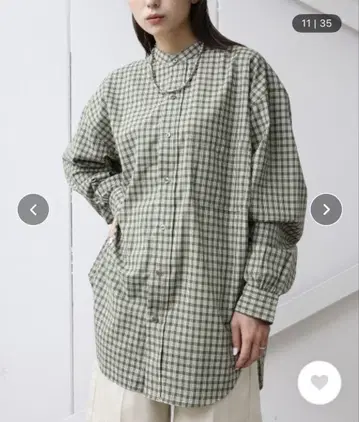 리사이클 얀 체크 오버 셔츠