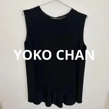 YOKO CHAN 블랙 슬리브리스 탑