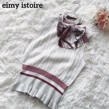 eimy istoire 슬리브리스 티셔츠 리브 니트 스카프 포함