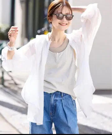 SLOBE IENA 라미 스키퍼 셔츠 화이트 린넨