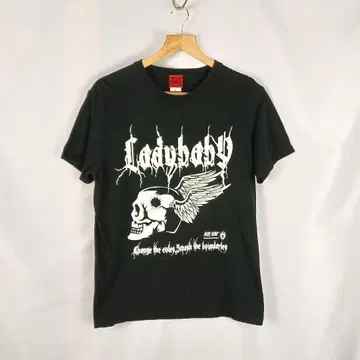 LADYBABY 프린트 티셔츠 M 스컬 윙 블랙 B3391
