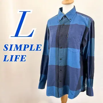 SIMPLE LIFE 긴팔 셔츠 L 사이즈 체크 무늬 깔끔한 코디