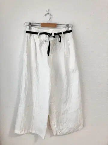 린넨 코튼 화이트 와이드 팬츠 린넨 혼방 마 혼방