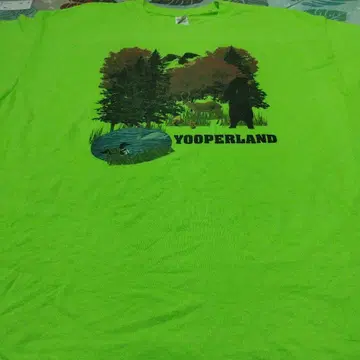 YOOPERLAND 형광 그린 티셔츠 NO148
