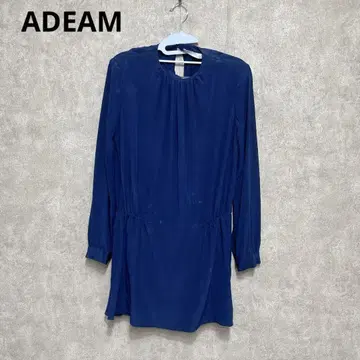 ADEAM 아디엄 튜닉 블라우스 원피스 네이비 실크