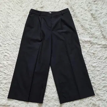 MORABITO 모라비토 와이드 팬츠 크롭 기장 센터 프레스 린넨 혼방