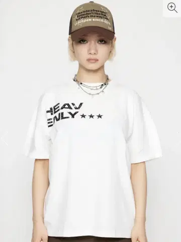 Lagua gem HUGE PRINT OVER 티셔츠 화이트