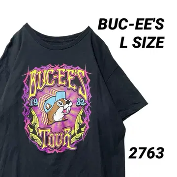 Buc-ee's 버키스 양면 디자인 캐릭터 투어 티셔츠 L 블랙
