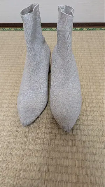 그레이 스틸레토 사이드 고어 부츠 25cm
