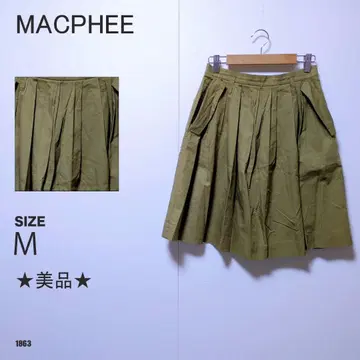 MACPHEE 맥피 턱 플레어 스커트 투모로우랜드 카키 새상품급