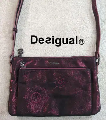 Desigual 데시구알 글리터 사코슈 플라워 무늬 퍼플 블랙 라메