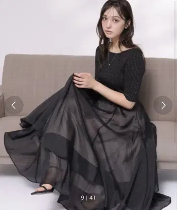 Rirandture 티어드 도킹 니트 원피스