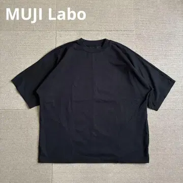 MUJI Labo 헤비 웨이트 티셔츠 블랙 검정 두꺼운 원단 포켓 포함