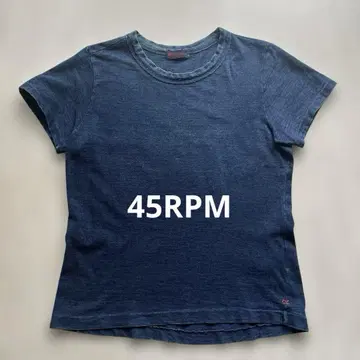 45rpm 반팔 코튼 티셔츠 인디고