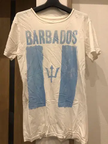 ALTRU BARBADOS 티셔츠 S 사이즈 화이트/블루 구제 의류
