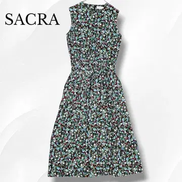 최근 SACRA 사쿠라 플라워 프린트 원피스 롱 원피스 꽃무늬