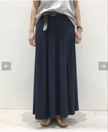 L'Appartement 롱 스커트 블루 네이비 라빠르망