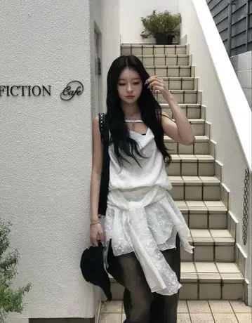 emmy 플라워 자수 랩 원피스