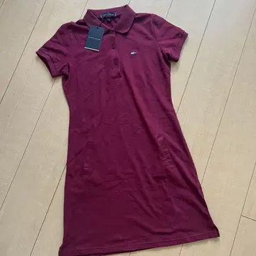 Tommy Hilfiger 버건디 폴로 원피스 S