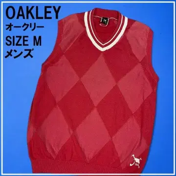 OAKLEY 오클리 니트 베스트 아가일 레드 골프 M 스컬