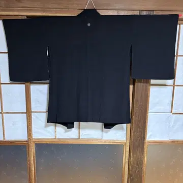 블랙 심플한 겉옷, 가문 문장, 문장 기모노, 문장 의류, 단일 문장