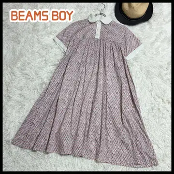 빔즈 BEAMS BOY 꽃무늬 보타니컬 반팔 튜닉 플레어 루즈핏
