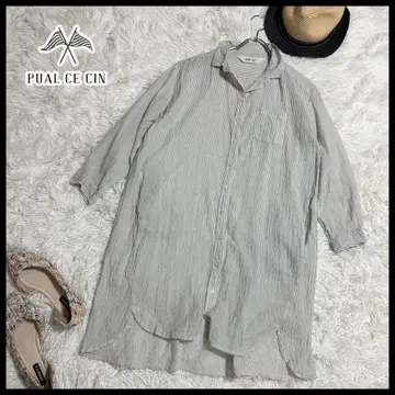 퓨어세신 PUAL CE CIN 스트라이프 긴팔 튜닉 루즈핏