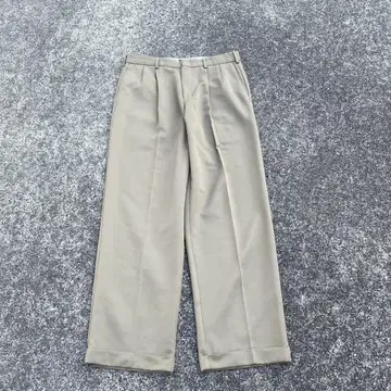 DOCKERS 베이지 와이드 레그 슬랙스 턱
